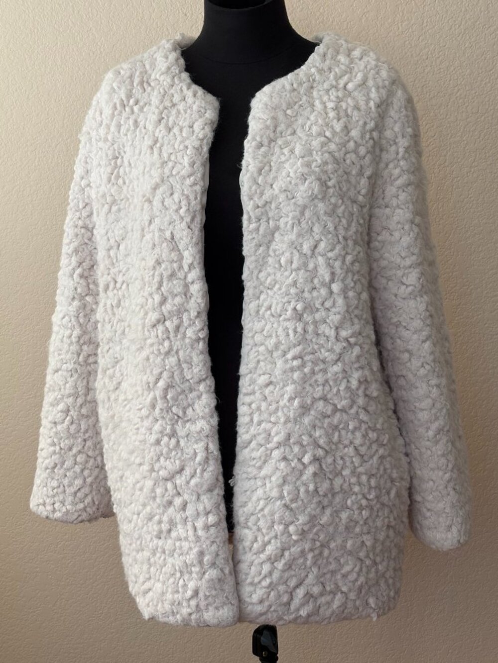 Chelsea & Violet Ivory Teddy Faux Fur Coat Jacket